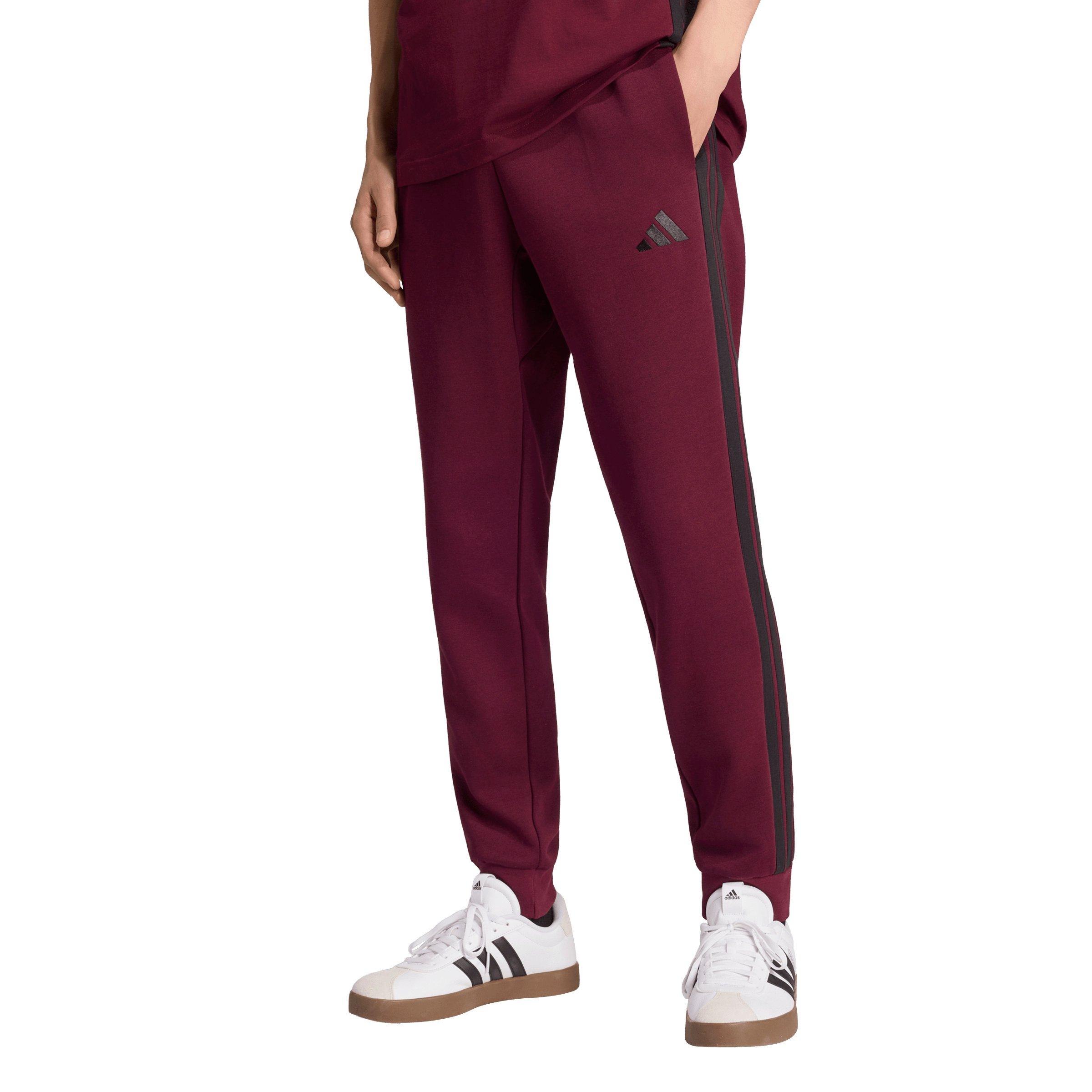 adidas Men's Essentials 3-Stripes Fleece Joggers - Maroon - MAROON